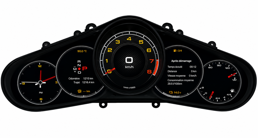 Tableau de Bord Numérique Digital Cockpit LCD 12.3'' – Pour Porsche 911 (Générations 991.1 & 991.2 | 2012-2019)