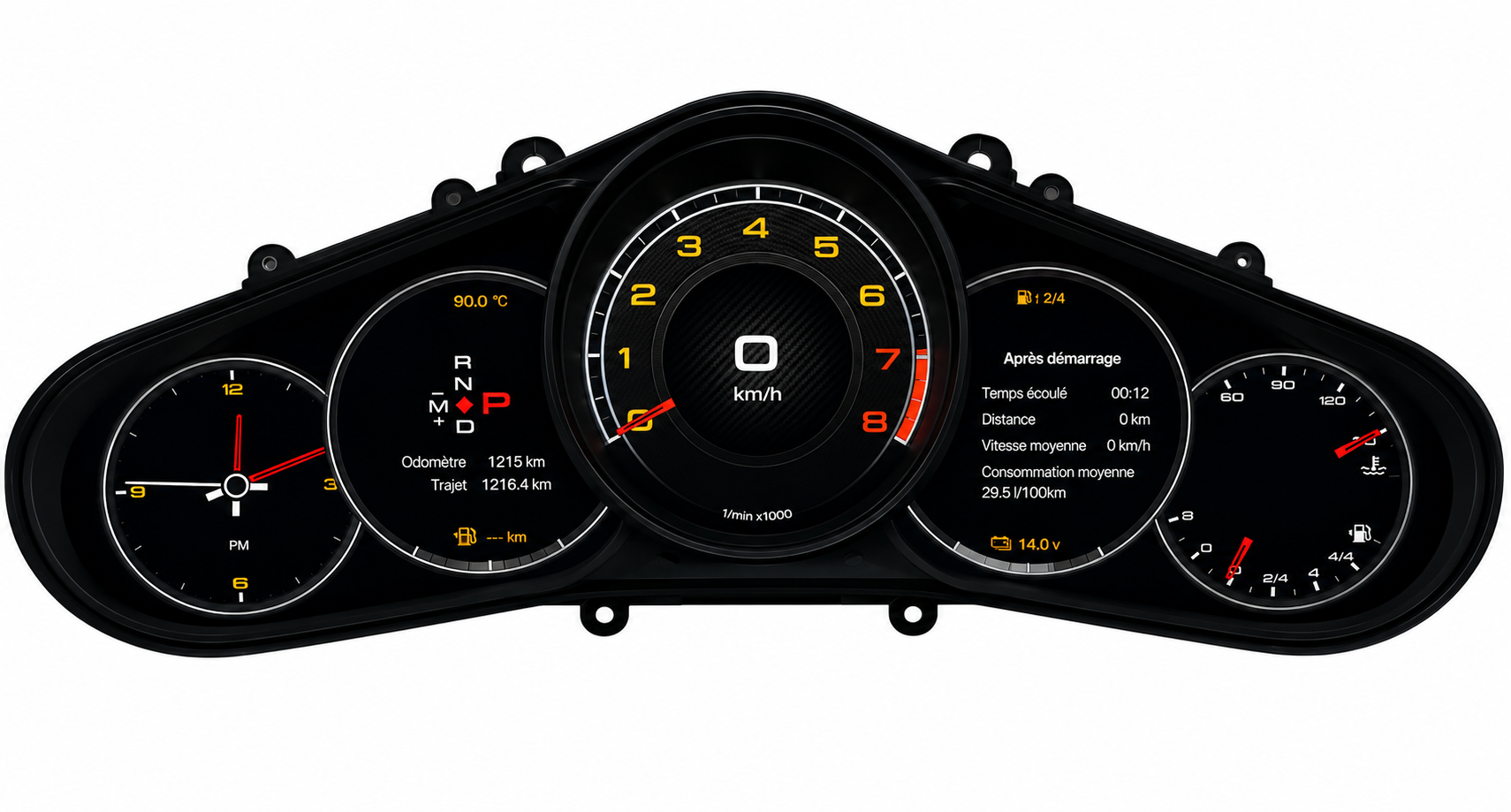 Tableau de Bord Numérique Digital Cockpit LCD 12.3'' – Pour Porsche 911 (Générations 991.1 & 991.2 | 2012-2019)