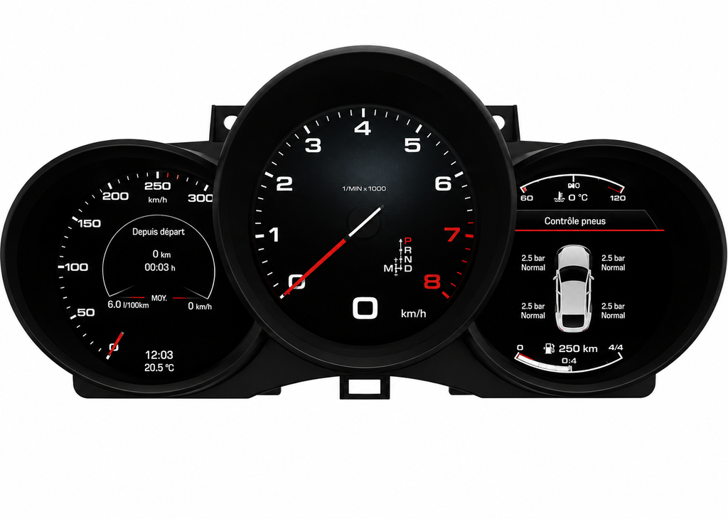 Tableau de Bord Numérique Digital Cockpit LCD 12.3'' - Boxster (981), Cayman, Macan & 718 (Générations 2011-2016)