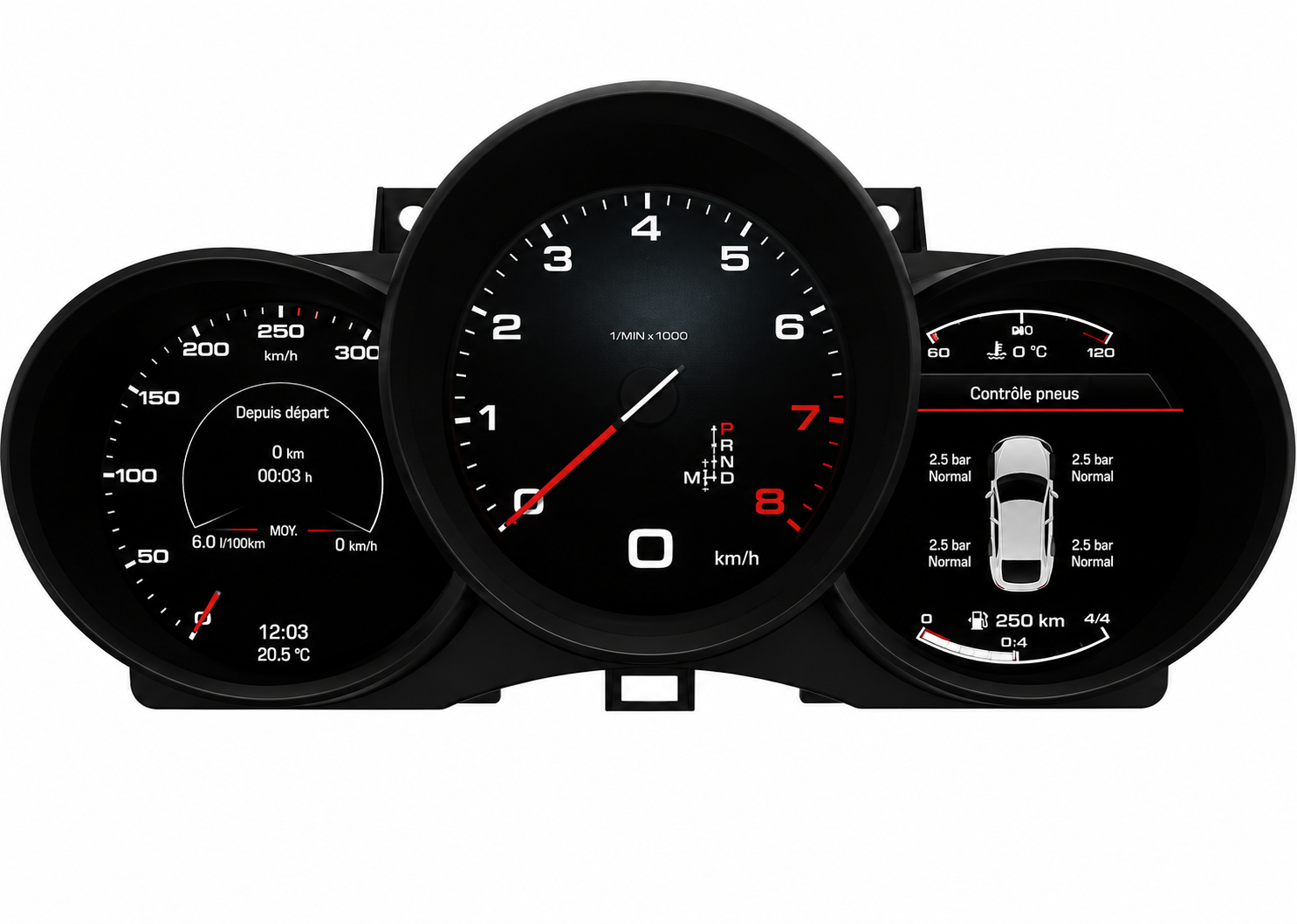 Tableau de Bord Numérique Digital Cockpit LCD 12.3'' - Boxster (981), Cayman, Macan & 718 (Générations 2011-2016)