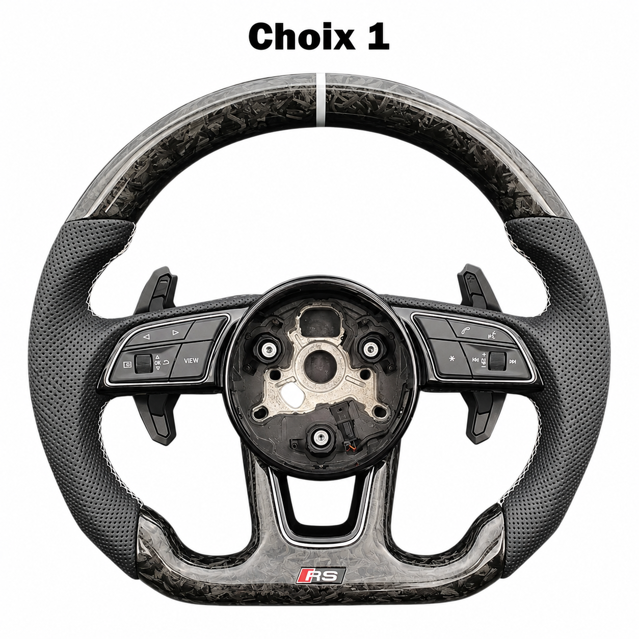 Volant Sport Audi Custom – Carbone, Cuir & LED – 100% Personnalisable