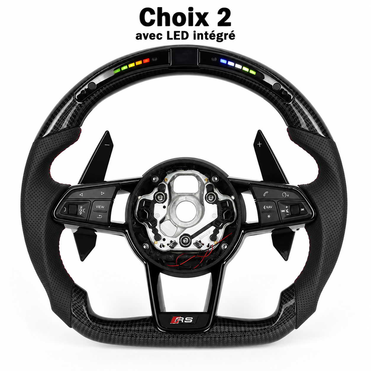 Volant Sport Audi Custom – Carbone, Cuir & LED – 100% Personnalisable