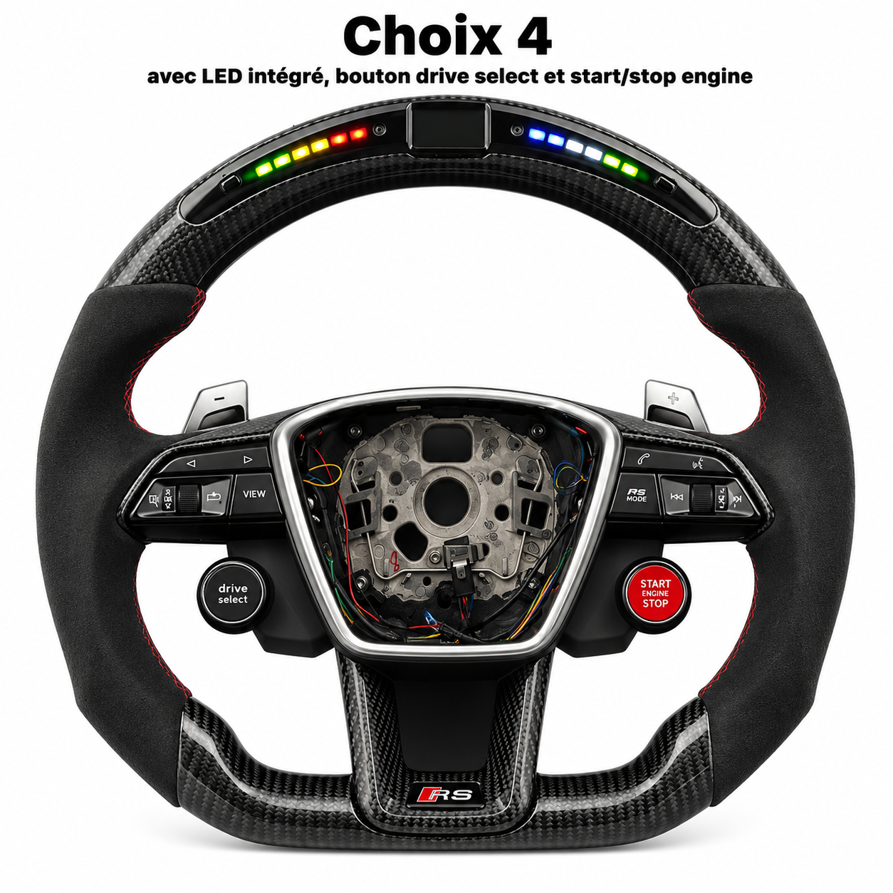 Volant Sport Audi Custom – Carbone, Cuir & LED – 100% Personnalisable