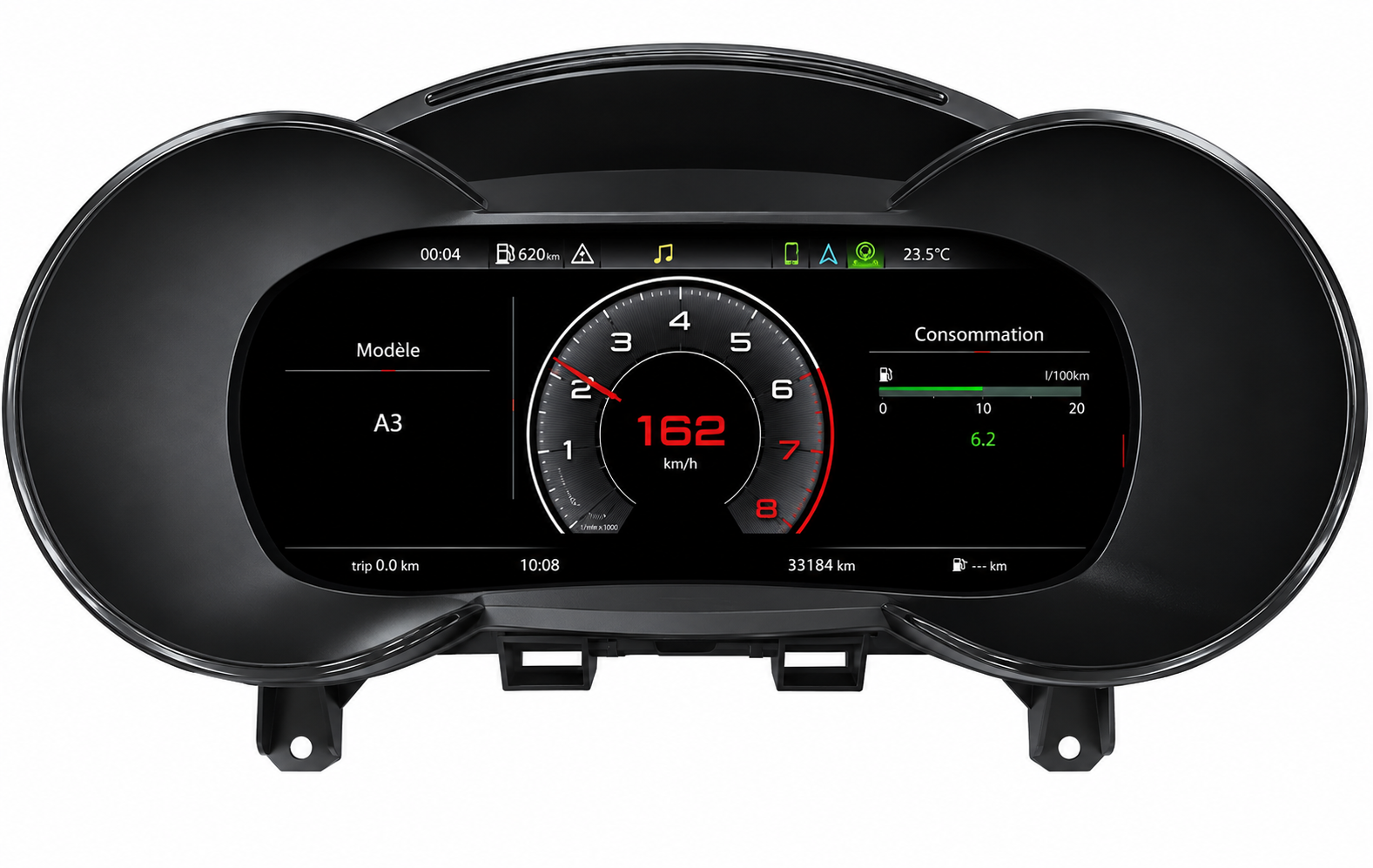 Tableau de Bord Numérique Digital Cockpit LCD – Pour Audi (A1, A3, A4, A5, Q3, Q5, TT, R8)