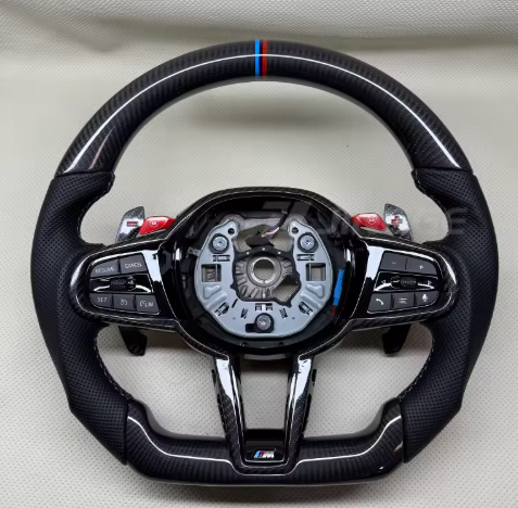 Volant Custom en Carbone Véritable & Alcantara – Sur Mesure – Pour TOUTES BMW GXX